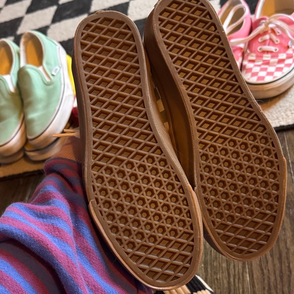 Vans Checkered Sneakers - Sage Green and White - Picture 4 of 5